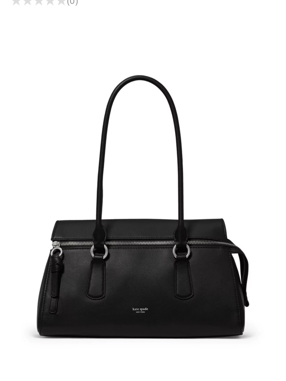 kate spade Black Leather Shoulder Bag with Zip Detail